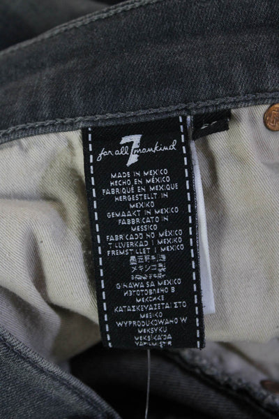 7 For All Mankind Mens Cropped Straight Gray Jeans Size 29