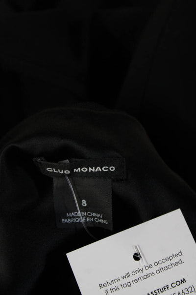 Club Monaco Women Bodycon Sheath Black Short Sleeve Zip Dress Size 8