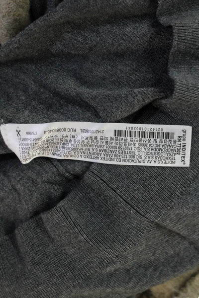 Zara Women Pullover Sweater Turtleneck Gray Long Sleeve Size L
