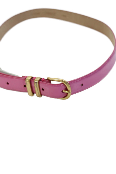 J Crew Womens Patent Leather Skinny Belt Pink Size Extra Small