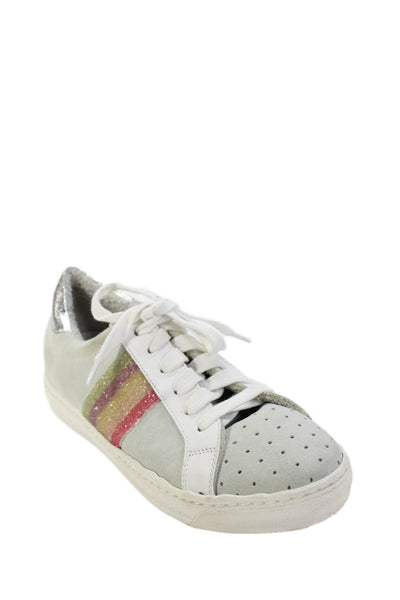 Meline Womens Suede Jeweled Low Top Sneakers Grey Size 38 8