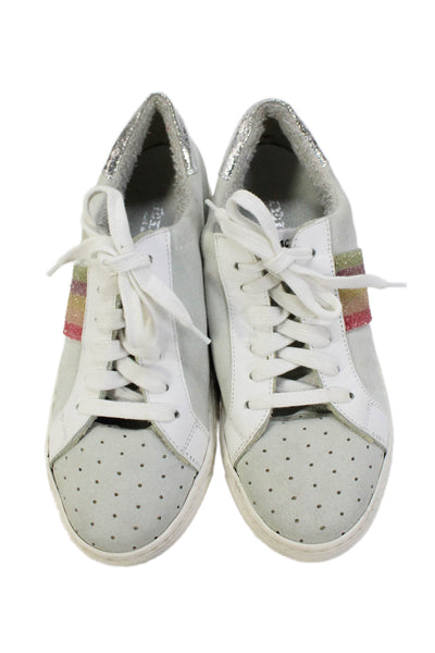 Meline Womens Suede Jeweled Low Top Sneakers Grey Size 38 8