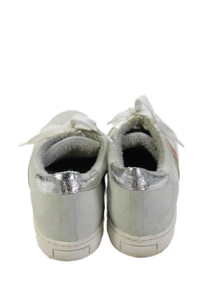 Meline Womens Suede Jeweled Low Top Sneakers Grey Size 38 8