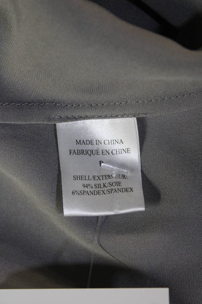 Theory Womens Sleeveless Silk Blend Blouse Gray Solid Designer Size 0P