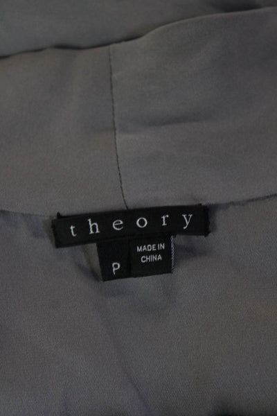 Theory Womens Sleeveless Silk Blend Blouse Gray Solid Designer Size 0P