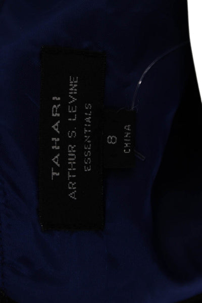 Tahari Womens Sheath Dress Black Square Neck Short Sleeve Knee Length Size 8