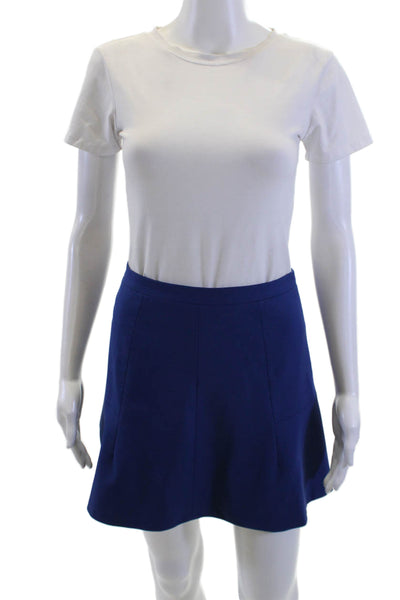 J Crew Womens A-Line Mini Skirt Blue Petite Size 00