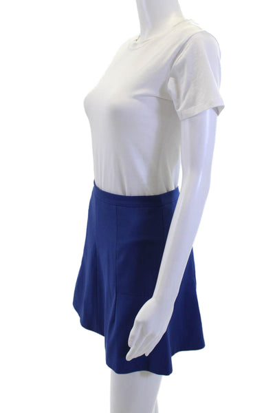J Crew Womens A-Line Mini Skirt Blue Petite Size 00
