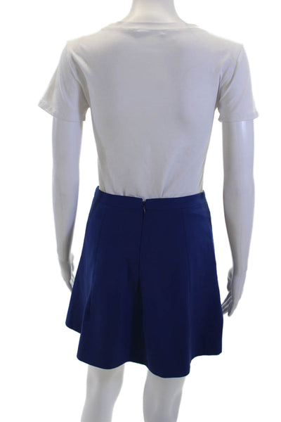 J Crew Womens A-Line Mini Skirt Blue Petite Size 00