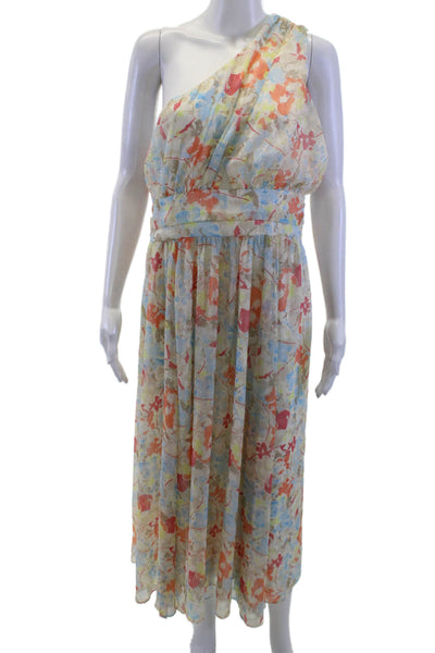 Likely Women Maxi Sundress Floral Multi-Color Zip Lurex Beach Size 12