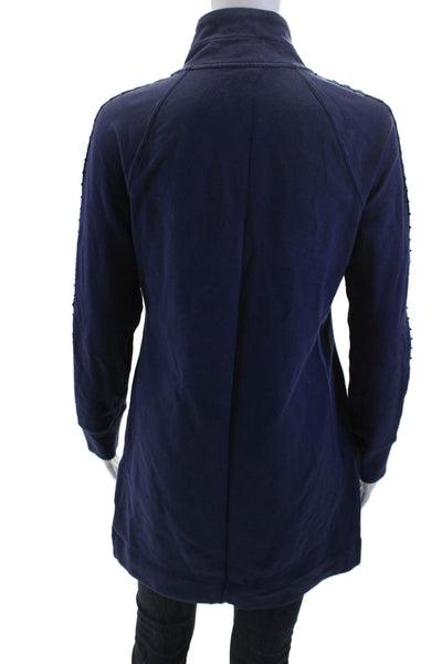 Lily Pulitzer Women Tunic Sweatshirt Dark Blue Mock Neck Long Sleeve Size S
