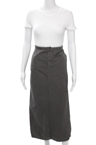 Zara Women Dark Gray Cotton Cargo Maxi Skirt Size M