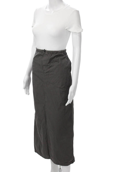 Zara Women Dark Gray Cotton Cargo Maxi Skirt Size M