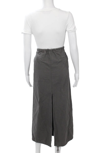 Zara Women Dark Gray Cotton Cargo Maxi Skirt Size M