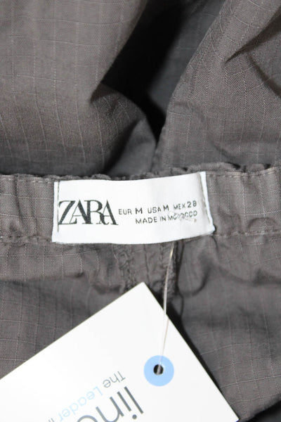 Zara Women Dark Gray Cotton Cargo Maxi Skirt Size M