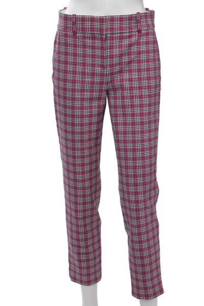 J Crew Women Black Plaid Ankle Cropped Dress Pants Size 2