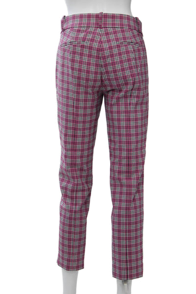 J Crew Women Black Plaid Ankle Cropped Dress Pants Size 2