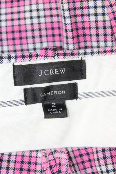 J Crew Women Black Plaid Ankle Cropped Dress Pants Size 2