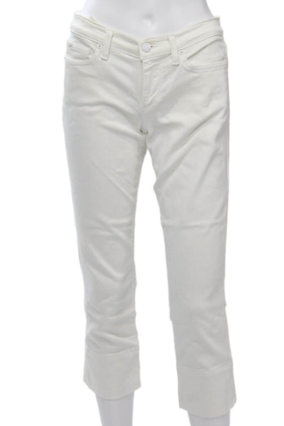 Joes Womens White Capri Cropped Pants High Rise Button Size 26