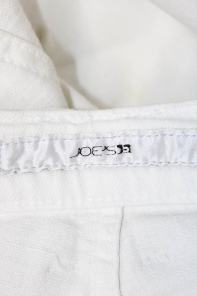 Joes Womens White Capri Cropped Pants High Rise Button Size 26