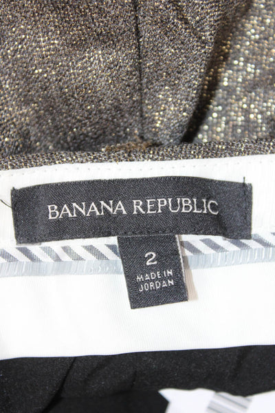 Banana Republic Women Ankle Dress Pants Dark Gray Button Size 2