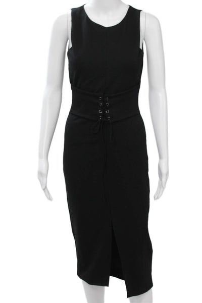 Zara Trafaluc Womens Bodycon Pencil Dress Black Sleeveless Round Neck Size M