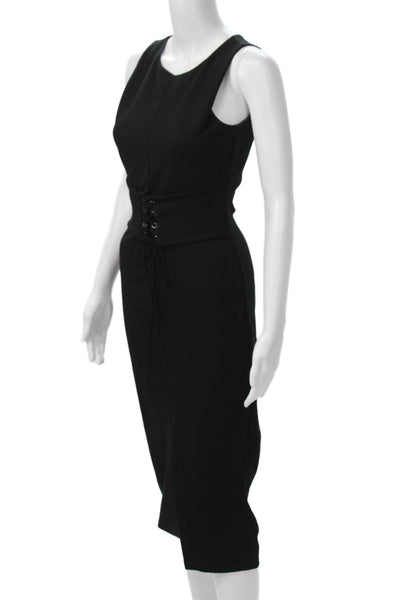 Zara Trafaluc Womens Bodycon Pencil Dress Black Sleeveless Round Neck Size M