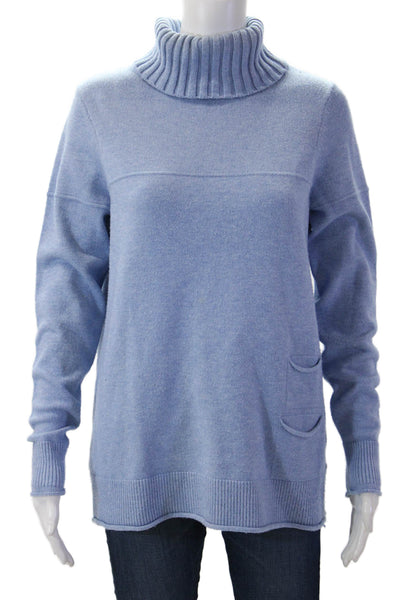Renuar Women Light Blue Turtleneck Pullover Sweater Long Sleeve Size S