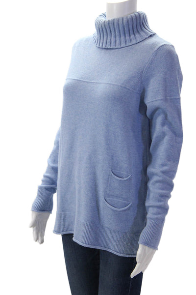 Renuar Women Light Blue Turtleneck Pullover Sweater Long Sleeve Size S