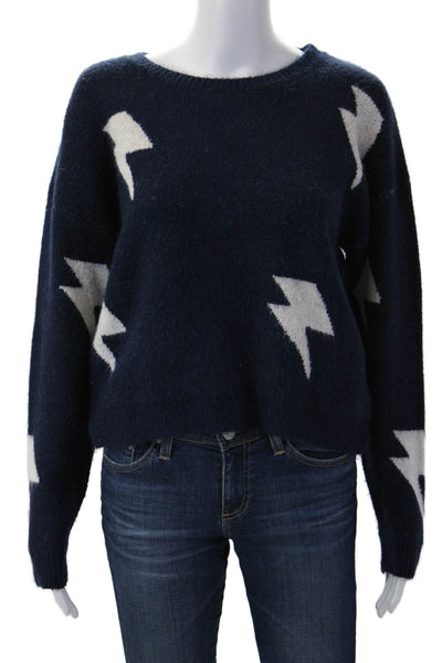 Market Unisex Dark Blue 80s Graphic Crew Neck Long Sleeve Pullover Size L