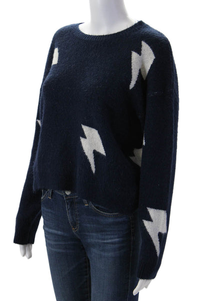 Market Unisex Dark Blue 80s Graphic Crew Neck Long Sleeve Pullover Size L