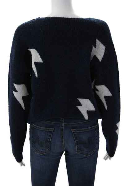 Market Unisex Dark Blue 80s Graphic Crew Neck Long Sleeve Pullover Size L