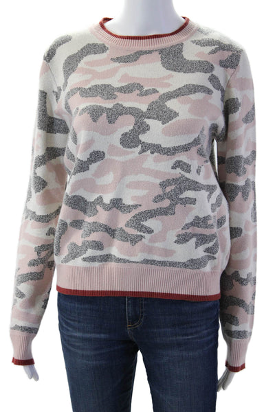Fate Womens Pink Camo Crew Neck Pullover Sweater Long Sleeve Size M