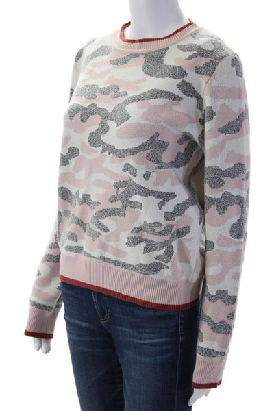 Fate Womens Pink Camo Crew Neck Pullover Sweater Long Sleeve Size M