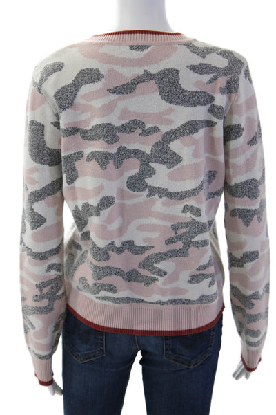 Fate Womens Pink Camo Crew Neck Pullover Sweater Long Sleeve Size M