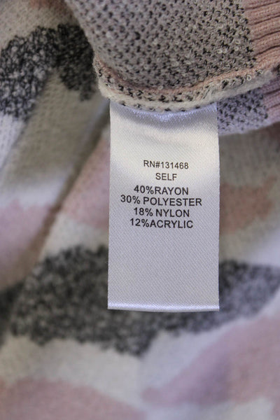 Fate Womens Pink Camo Crew Neck Pullover Sweater Long Sleeve Size M