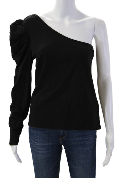 Nation LTD Women Black 80s Long Sleeve Cotton Top Size M