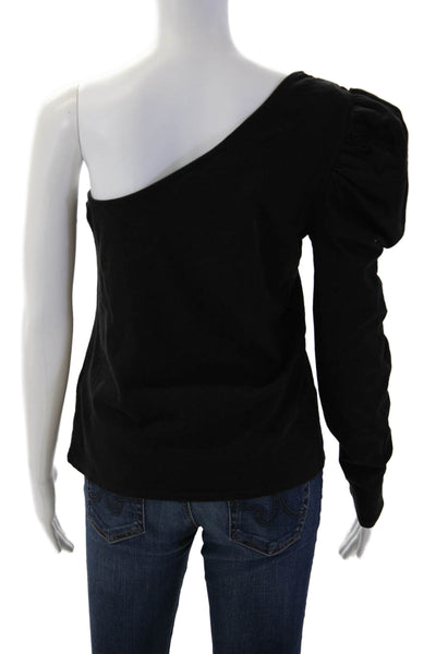 Nation LTD Women Black 80s Long Sleeve Cotton Top Size M