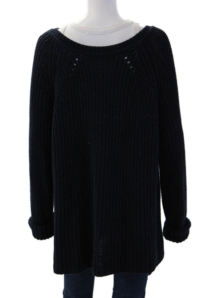 525 America Unisex Dark Blue Full Zip Cardigan 100% Cotton Round Neck Size S