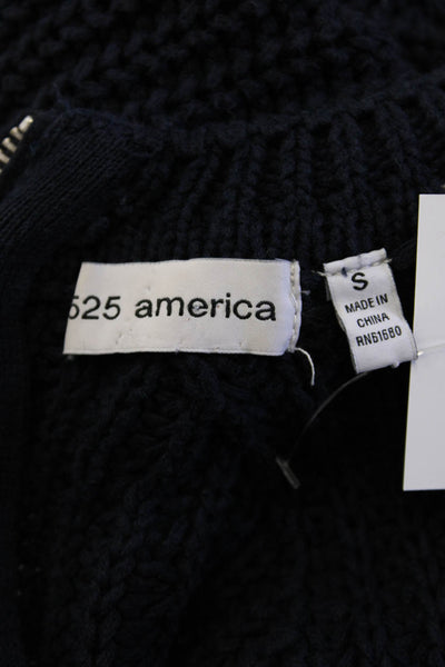 525 America Unisex Dark Blue Full Zip Cardigan 100% Cotton Round Neck Size S