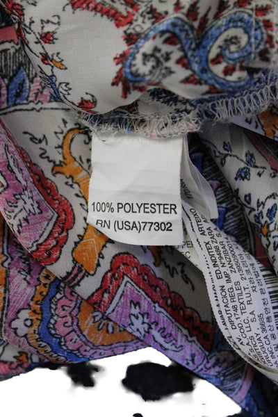 Zara Womens Shirt Dress Multicolor Paisley Long Sleeve Polyester Size M