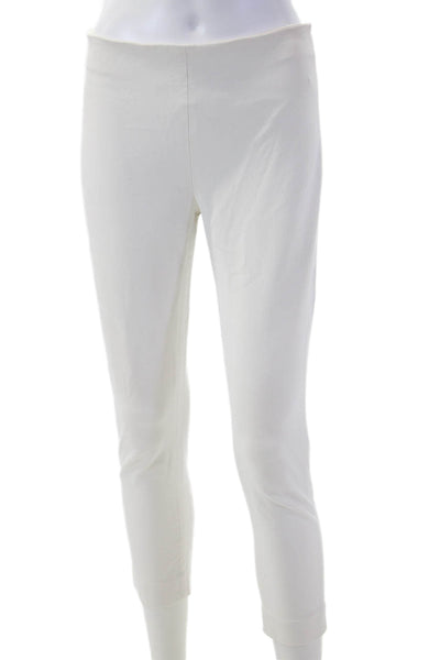 Joseph Womens Cropped Ankle Leggings White Viscose Cotton Blend Size 38