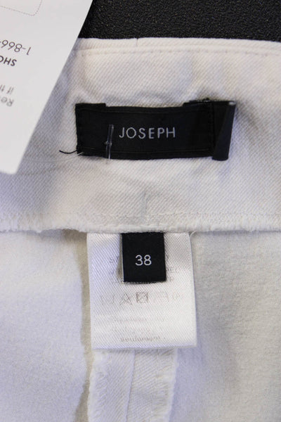 Joseph Womens Cropped Ankle Leggings White Viscose Cotton Blend Size 38
