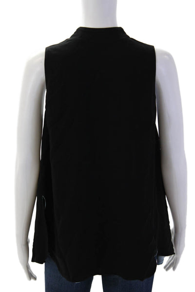 Antonio Berardi Women Black Sleeveless Rayon Elastane Tank Designer Size 40