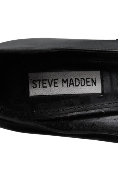 Steve Madden Womens Leather Platform Ankle Strap Larsa Pumps Black Size 9 Medium