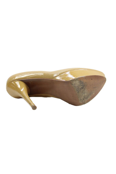 Steve Madden Womens Patent Leather Platform Darrina Pumps Beige Size 9 Medium