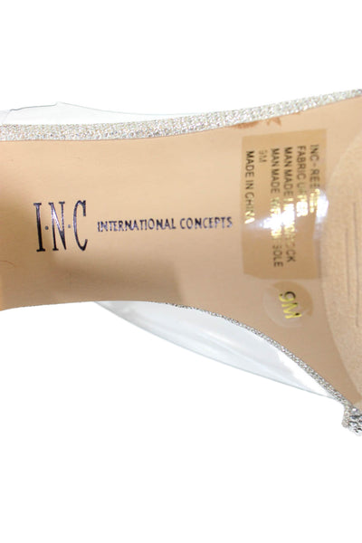 INC International Concepts Womens Jeweled Ressie 2 Sandal Heels Silver Size 9