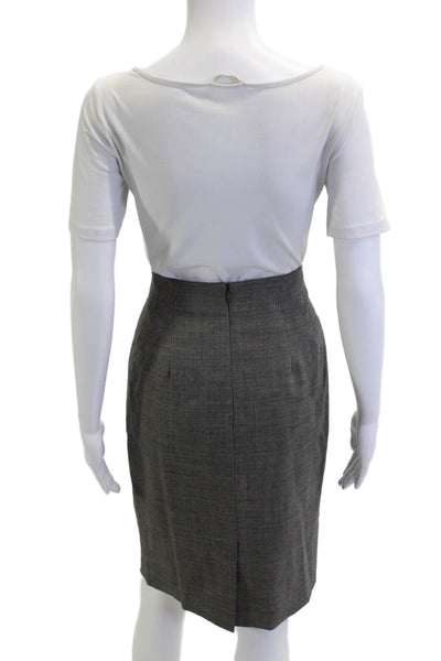 Ann Taylor Women Straight Pencil Midi Skirt Dark Gray Wool Solid Size 4