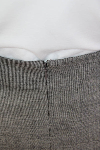 Ann Taylor Women Straight Pencil Midi Skirt Dark Gray Wool Solid Size 4