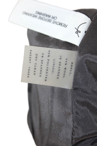 Ann Taylor Women Straight Pencil Midi Skirt Dark Gray Wool Solid Size 4
